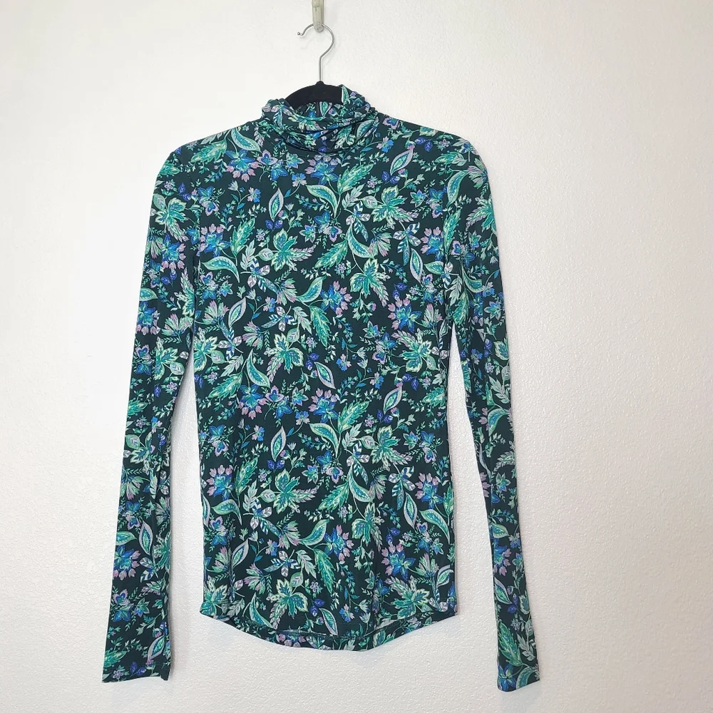 Isabel Marant Étoile Jewel Green Floral Turtleneck Blouse | Women’s Size 4 Light - Picture 4 of 11